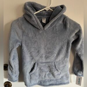 Carter's Plush Hooded Pullover in Light Gray-Blue